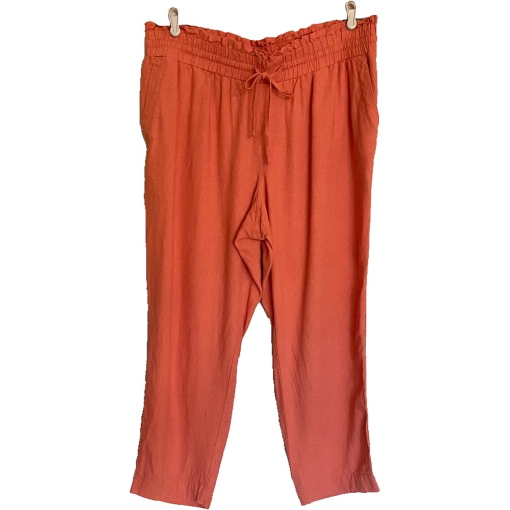 A NEW DAY SIZE XXL PAPER BAG PANTS LINEN ORANGE